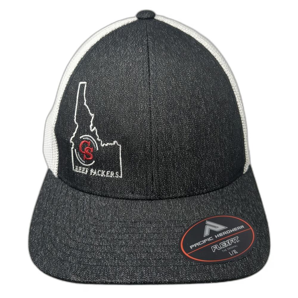 Pacific Headwear Baseball Cap Black XL Idaho Beef Packers Mesh Flexfit Hat